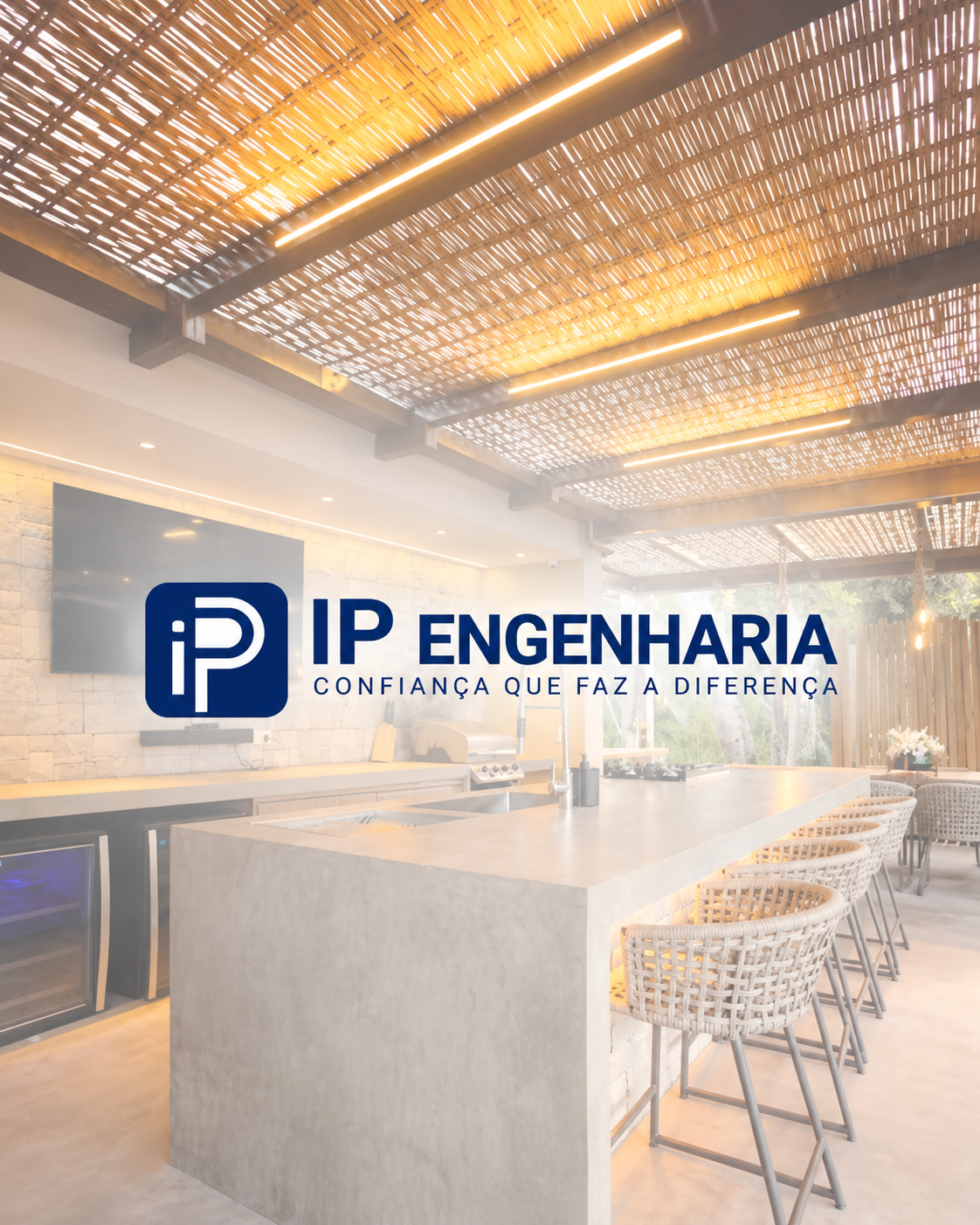 Cozinha gourmet com identidade corporativa IP Engenharia